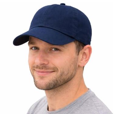 Imagem de Boné Masculino Feminino Lavado Liso Tecido Premium - Original Cap, Azu