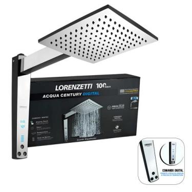 Imagem de Chuveiro Lorenzetti Acqua Century Digital Preto Cromado Controle Digit
