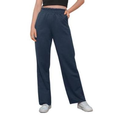 Imagem de Calça Moletom Wide Leg Pantalona Feminina-Feminino