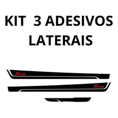 Imagem de Kit 3  Faixas Laterais E Traseira Adesivos Carro Ford Fiesta - onl