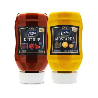 Imagem de Kit Ketchup e Mostarda Zero Açúcar E Baixo Sódio Linea 350g