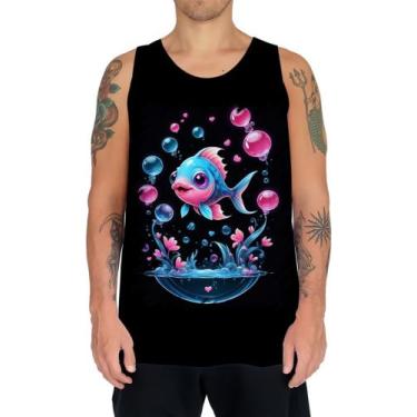 Imagem de Camiseta Regata Peixinho Feliz no Aquário Peixe 2 - Kasubeck Store, G