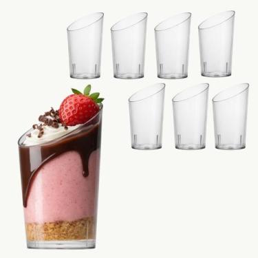 Imagem de Kit C/ 50 Copo Acrílico Inclinado 60ml Para Sobremesas - Plastilânia