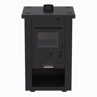 Imagem de Calefator A Lenha Venax Pyron Dupla Combustão Preto Fosco 33717