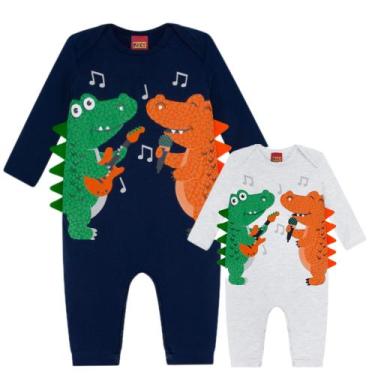 Imagem de Macacão Bebê Masculino Kyly em Cotton., P, Mescla