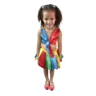 Imagem de Fantasia Frevo Infantil Feminina Carnaval Festa Roupa Tradicional Regi