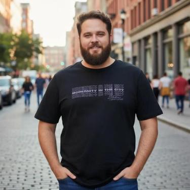 Imagem de Camiseta Masculina Plus Size Estampas Malwee G1 AO G5, Grafite, G3