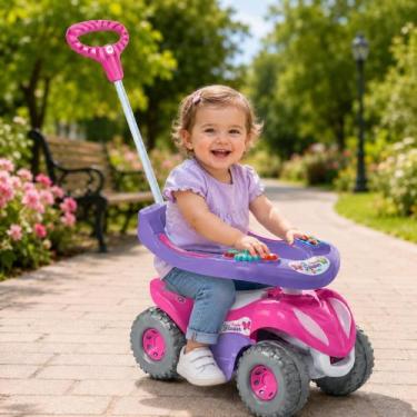 Imagem de Carrinho Passeio Infantil Suporte Pés 30Kg Haste Direcionavel Menino M