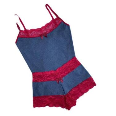 Imagem de Baby Dool Renda Sensual Short Dool Camisete   Pijama REF 815 - CLICK M