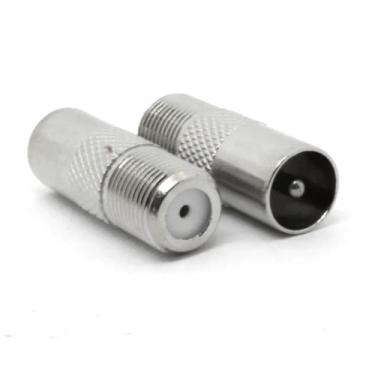 Imagem de Adaptador Emenda Tipo F Fêmea para Pino Europeu Metálico kit com 20 - 