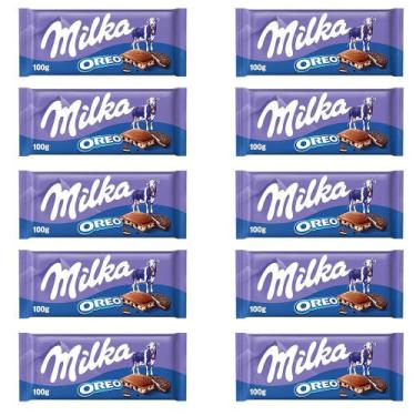 Imagem de Chocolate Milka Oreo Barra Kit com 10 Unidades de 100g