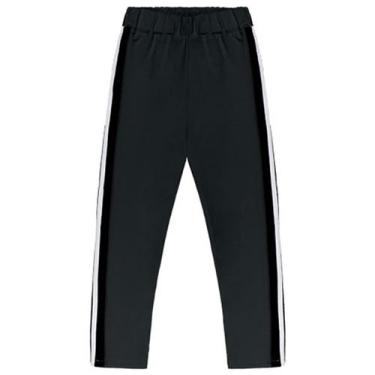 Imagem de Calça Infantil Legging Básica Molecotton Preta com Faixa Lateral Kyly,