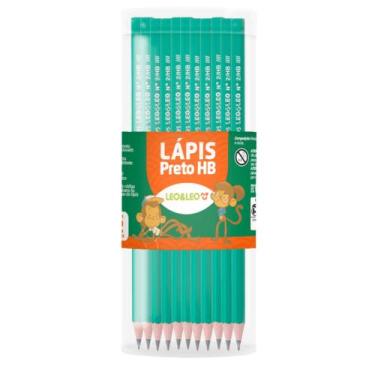 Imagem de Pote com 72 unds de Lápis Grafite Hb Verde Sextavado sem Borracha Leo&