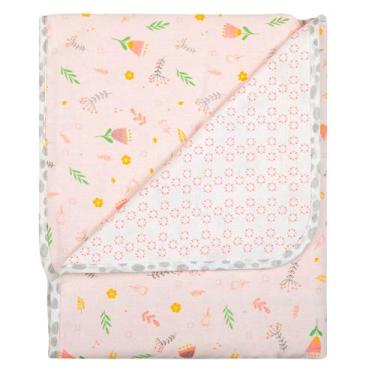 Imagem de Manta Flanelada Papi 90x80cm Dupla Face Tulipa Rosa, Rosa Claro, Único