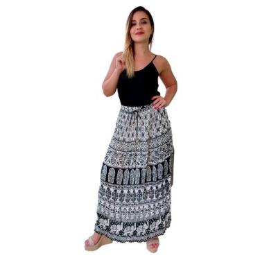 Imagem de Saia Maia Longa Indiana - Cod. 0405 - Aleci Fashion, Cinza claro, U