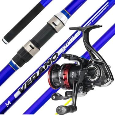 Imagem de Combo Pesca de Praia Profissional Vara Verano Surf Carbono e Molinete 