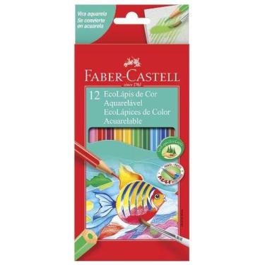 Imagem de Lápis de cor aquarelável 12 cores com pincel faber-castell