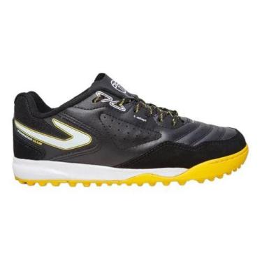 Imagem de Chuteira Society Topper Dominator Club V , Preto, Amarelo, 41 BR