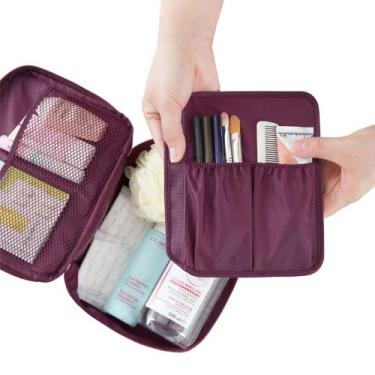 Imagem de Bolsa Viagem Necessaire Unissex Frasqueira Maquiagem Acessórios - Trav