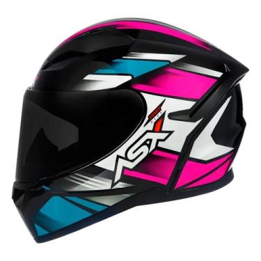 Imagem de Capacete asx city start gloss black/turq/pink 56