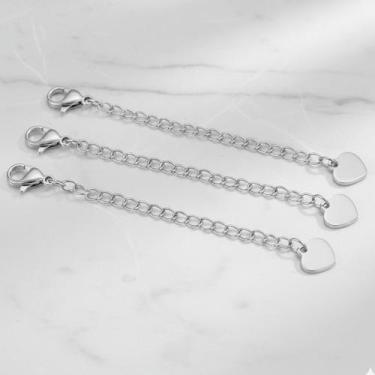 Imagem de Kit 3 Extensor Prologandor Pulseira Colar Corrente Com Fecho - Lojas L