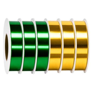 Imagem de Kit Fitas Metaloide 15mm x 50 metros Decorar Brasil Copa Verde Amarelo