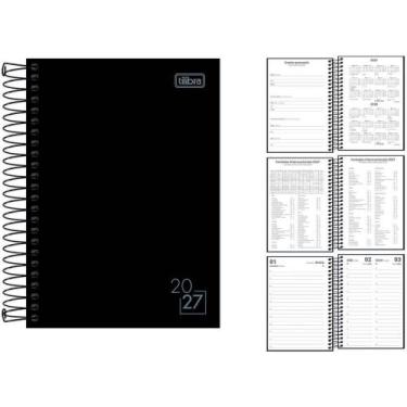 Imagem de Agenda 2026 Spice Preta Capa Dura Espiralada 160 Folhas (pacote com 4)