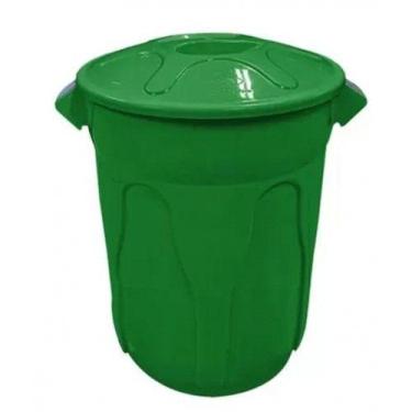 Imagem de Lixeira Cesto Balde Com Tampa 100 Litros Verde JSN