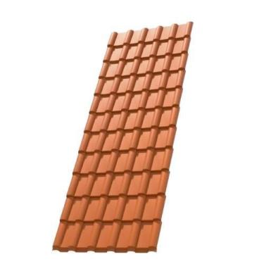 Imagem de Telha PVC Plan 2,42x0,88cm 6 Ondas Permatti Marrom/Cerâmica Ceramica