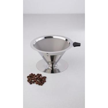 Imagem de Filtro Café Inox Reutilizável Grande - Congratulations Store