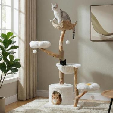 Imagem de Árvore para Gatos MUTTROS 150cm com Poste de Arranhadura em Madeira