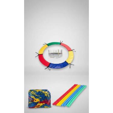 Imagem de Kit Protetor Molas Cama Elástica + Rede + 8 Isotubos - Congratulations