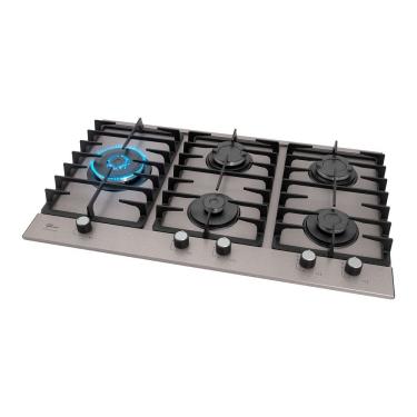Imagem de Cooktop a Gás Fischer Platinium Prime 5 Bocas Inox Tripla Chama Preto Bivolt