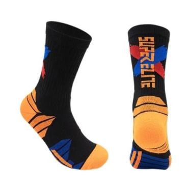 Imagem de Meias Esportivas Masculinas De Cano Alto 1 Par, Acolchoadas Com Absorç