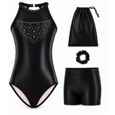 Imagem de Conjunto de 4 Peças de Ginástica para Meninas Tstiti  Body, Shorts, Ti