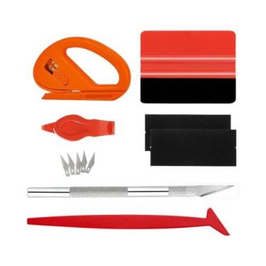 Imagem de Kit Profissional De Aplicação De Vinil: Espátula De Feltro, Cortador E