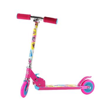 Imagem de Patinete infantil 2 rodas rosa dobravel com altura regulavel