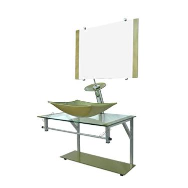 Imagem de Gabinete Dourado 60cm de Vidro Para Banheiro - CQ39 - Dahora