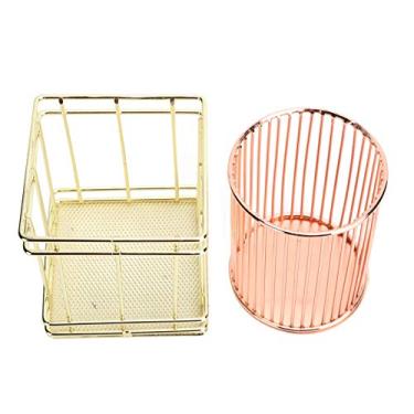 Imagem de Porta-copos para lápis de maquiagem de fio de metal, materiais de Porta-canetas de metal para casa