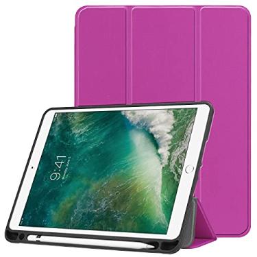 Imagem de Tampas de tablet Para iPad Air 2 / iPad Pro 9.7"(2017/2018) Tablet Case Cover, Soft Tpu. Capa de proteção com auto vigília/sono Capa protetora da capa (Color : Purple)