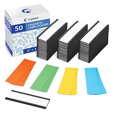 Imagem de Pacote com 50 compartimentos magnéticos de canal "C" 1x3 com 100 compartimentos brancos para cartão, 50 protetores de plástico transparente e 20 inserções de papelão coloridas em azul, verde, amarelo e vermelho – cartões de dupla face