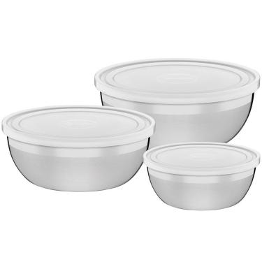 Imagem de Conjunto de Potes Tramontina 64220/160 3 Peças, Aço Inox