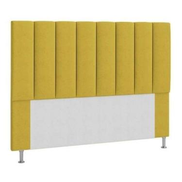 Imagem de Cabeceira Solteiro Estofada Cancun Amarelo