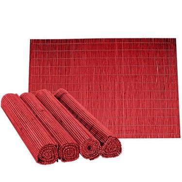 Imagem de Jogo Americano Bamboo 4 Peças Vermelho - Mimo