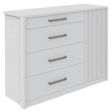 Imagem de Cômoda Sapateira 1 Porta 4 Gavetas Branco Palacius Caemmun