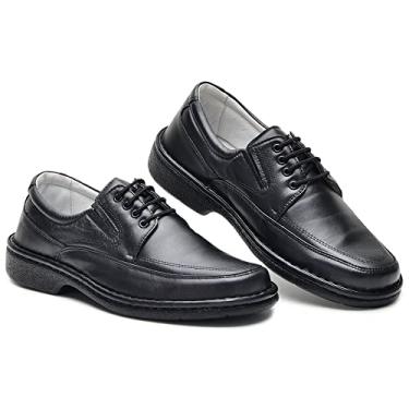 Imagem de sapato social masculino couro pelica CR1004 cla preto Cor:Preto;Tamanho:43;Genero:Masculino