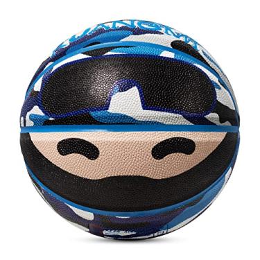 Imagem de Kuangmi Camo Basketball masculino oficial tamanho 7 (75 cm), bola de basquete camuflada para uso interno e externo, bola de rua, azul