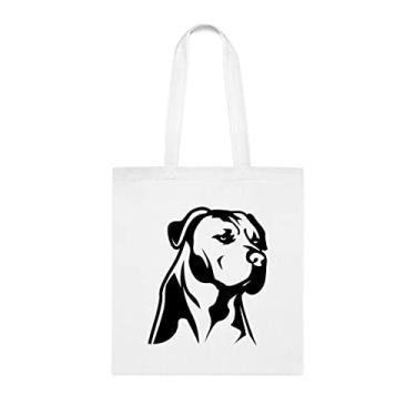 Imagem de Pitbull Design By Cuts And Prints, presente Pit Bull, presente para Pit Bull, aniversário Pit Bull bolsa de ombro Pit Bull, bolsa de ombro reutilizável Pit Bull, Branco
