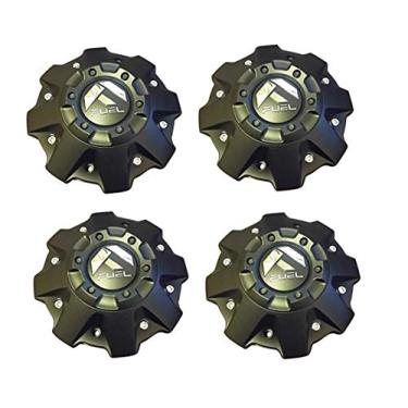 Imagem de Pacote com 4 rodas de combustível tampa central preta 1001-63-B tampa M-447 cinco e seis parafusos