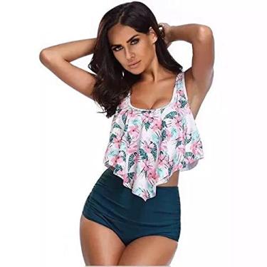 Imagem de Tingpai 2020 novas senho s sensuais europeias e americanas biquíni folha de lótus maiô Amazon explosivo fábrica de roupas de banho atacado 子 calças ve es S